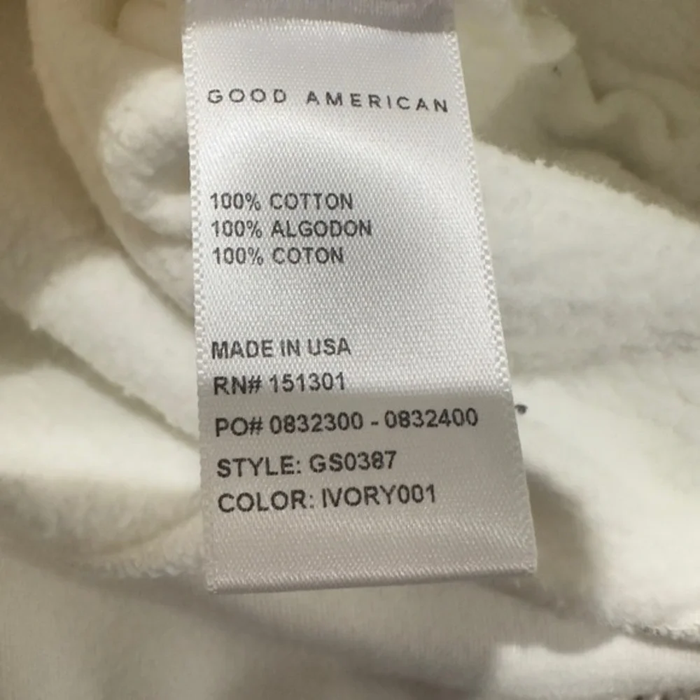 Good American Kids All Good Crewneck Sweatshirt Ivory Size 5/6